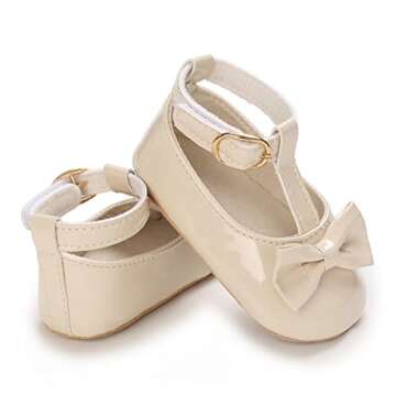 LAFEGEN Baby Girl Shoes Non Slip Soft Sole PU Leather Infant Toddler Mary Jane Flats First Walker Crib Dress Oxford Shoes 3-18 Months