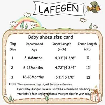 LAFEGEN Baby Girl Shoes Non Slip Soft Sole PU Leather Infant Toddler Mary Jane Flats First Walker Crib Dress Oxford Shoes 3-18 Months