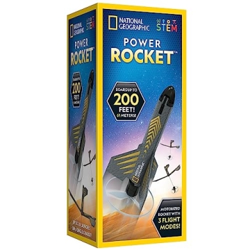 NATIONAL GEOGRAPHIC Rocket Launcher for Kids – Patent-Pending Motorized Air Rocket Toy, Launch up ...