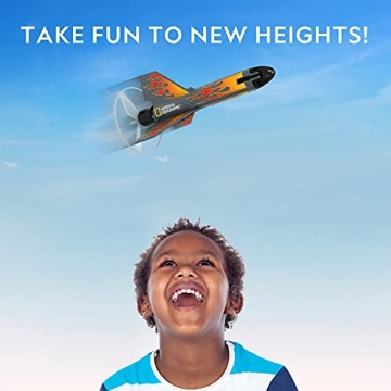 NATIONAL GEOGRAPHIC Rocket Launcher for Kids – Patent-Pending Motorized Air Rocket Toy, Launch up to 200 ft, Kids Outdoor Toys & Model Rockets, Gifts for Kids Ages 8 9 10 11 & 12, Space Toys