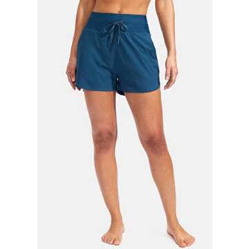 G Gradual Women's High Waisted Swim Board Shorts with Pockets