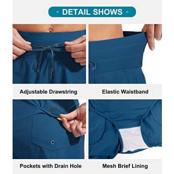 G Gradual Women's High Waisted Swim Board Shorts with Pockets