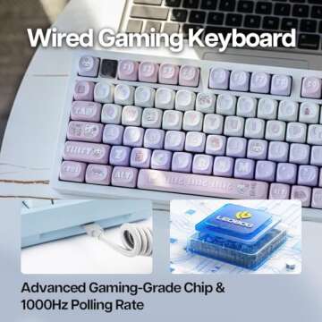 EPOMAKER x LEOBOG Hi75 Aluminum Alloy Wired Mechanical Keyboard, Programmable Gasket-Mounted Gaming Keyboard with Mode-Switching Knob, Hot Swappable, NKRO, RGB (Heart Throb, Juggle V2 Switch)