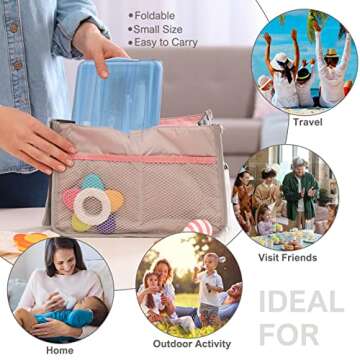 6 in 1 Bottle Cleaning Brush Set with Silicone Bottle Brush, Nipple Brush, Straw Brush, Soap Dispenser, Drying Rack for Baby Bottle and Water Bottle, Space Saving Baby Essentials for Home and Travel