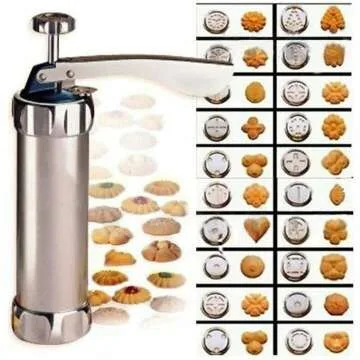 Cookie Press Maker Kit with 16 Discs & Nozzles