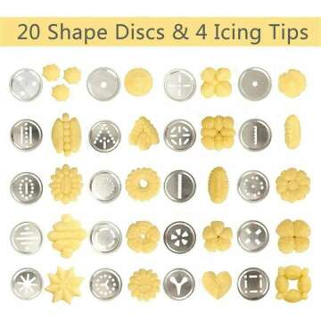 Cookie Press Maker Kit with 16 Discs & Nozzles