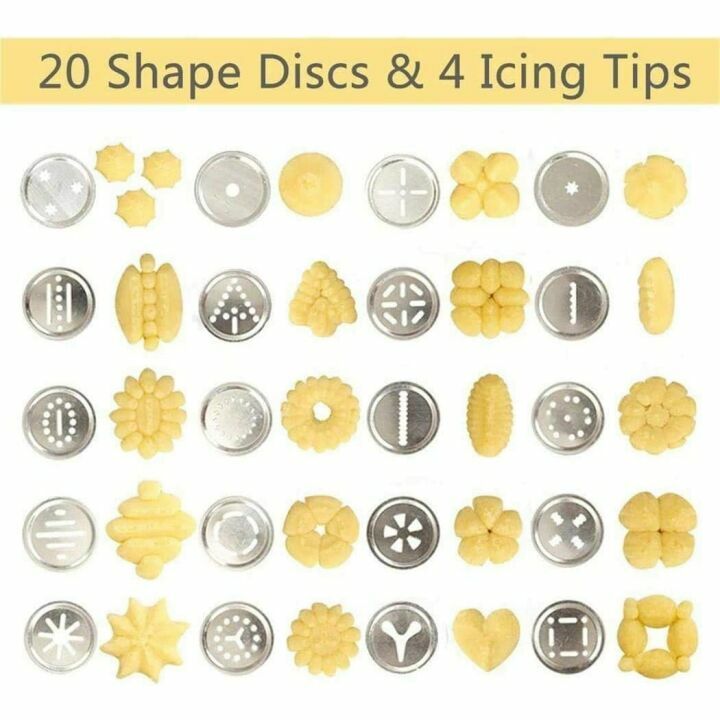 Cookie Press Maker Kit with 16 Discs & Nozzles