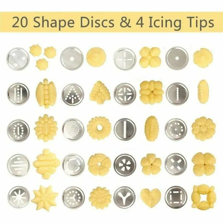 Cookie Press Maker Kit with 16 Discs & Nozzles