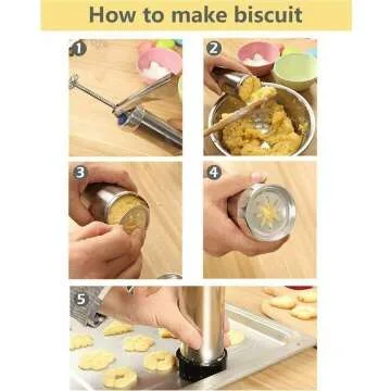 Cookie Press Maker Kit with 16 Discs & Nozzles