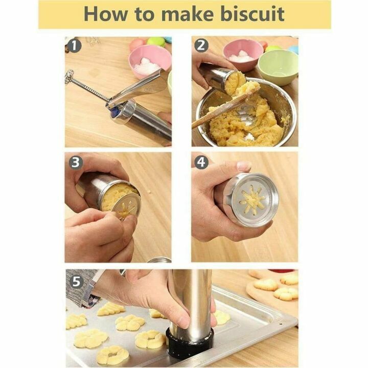 Cookie Press Maker Kit with 16 Discs & Nozzles