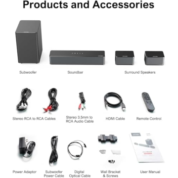 ULTIMEA 5.1 Surround Sound Bar with Subwoofer