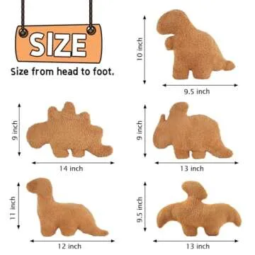 TVVPGG Dino Nugget Plush,5 Pcs Dino Nugget Pillow Stuffed Toy, Funny Dino Chicken Nuggets Pillow Gif...