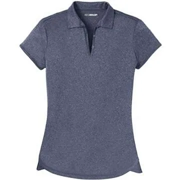 Stylish DRI-EQUIP Ladies Heathered Golf Polo - XL True Navy