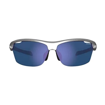 Tifosi Intense Sunglasses Silver Frame Smoke Blue