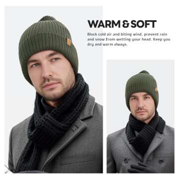 ACUSHLA Waterproof Windproof Beanie - Warm Knit Hat