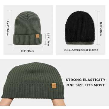 ACUSHLA Waterproof Windproof Beanie - Warm Knit Hat