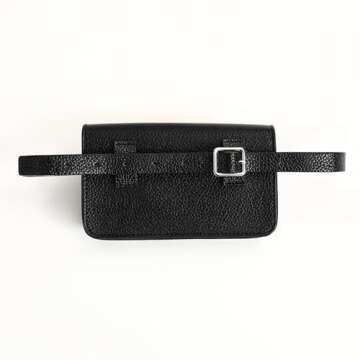 Risantry Women's Trendy Fanny Packs Black Leather CrossBody Bag Fashion Waist Pack Functional Belt B...