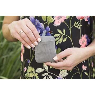 Travelon Packable Water Bottle Tote, Lime Gray, Packed 3.25 x 4.25 x .75