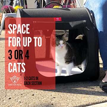 One for Pets Portable 2-in-1 Double Pet Kennel/Shelter, Fabric, Black/Royal Blue 20"x20"x39" - Car Seat-Belt Fixture Included (Royal Blue)