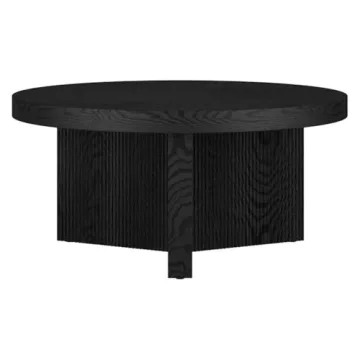 Henn&Hart 32" Black Grain Coffee Table with Easy Assembly