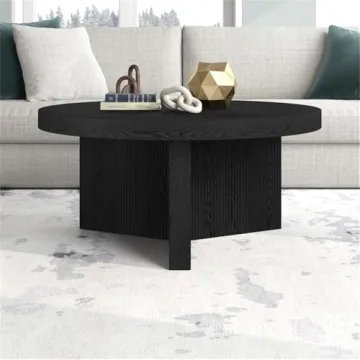 Henn&Hart 32" Black Grain Coffee Table with Easy Assembly