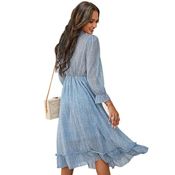 QANSI Women’s Sexy Ruffle Midi Dress – Stylish & Comfort