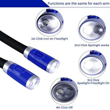 CeSunlight Flexible Reading Light with 4 Brightness Levels