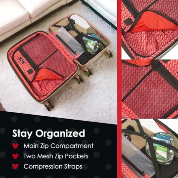 FUL 3-Piece Disney Luggage Set in Silver for Travelers