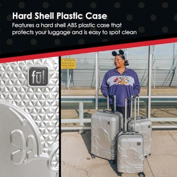 FUL 3-Piece Disney Luggage Set in Silver for Travelers