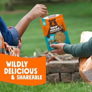 Bear Naked Granola Cereal, Whole Grain Granola, Breakfast Snacks, Vanilla Almond Crisp (6 Bags)