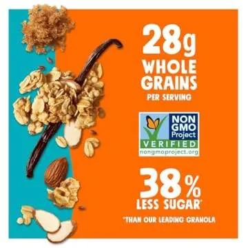 Bear Naked Granola Cereal, Whole Grain Granola, Breakfast Snacks, Vanilla Almond Crisp (6 Bags)