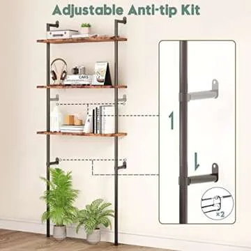 AmazerBath Bathroom Organizer Over Toilet Storage Shelf Wood, Above Toilet Storage Shelf Rack 3-Tier, Wall-Mounted Space Saver, Restroom Laundry, Rustic Brown