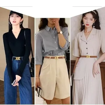 Yuangu Womens Belts for Jeans, Womens Leather Belt with Gold Buckle, Designer Belts for Pants Jeans Dresses (Black, 100cm(Fits 24"-31"))