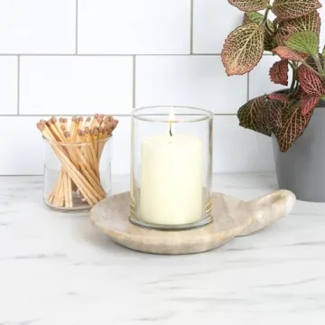 Hand-Carved Marble Dish Elegant Beige Home Decor