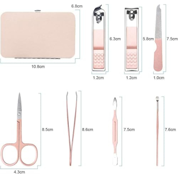 AOMIG Portable Manicure Kit with Leather Case for Travel