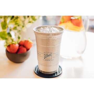 Ball Aluminum Cup Recyclable Party Cups, Ball Logo, 20 oz. Cup, 30 Cups Per Pack