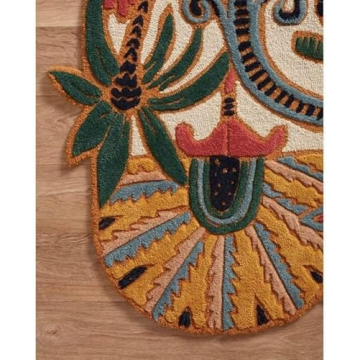 ELASSA CARPET Modern Flower Design Area Rug 5x8 Feet