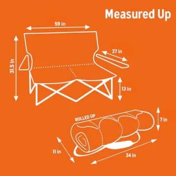 Kelty Low Loveseat Camping Chair – Portable, Folding Chair for Festivals, Camping and Beach Days, Dark Shadow/Navy