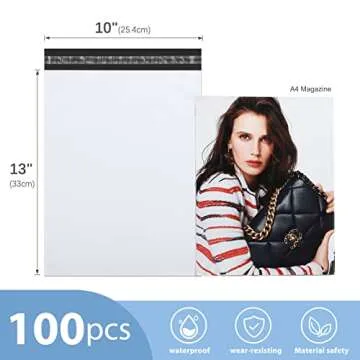 Metronic Poly Mailers 10x13 100 Pcs | Medium Shipping Bags for Clothing | Mailing Bags for Small Business, Shipping Envelopes,Packing Bags in White