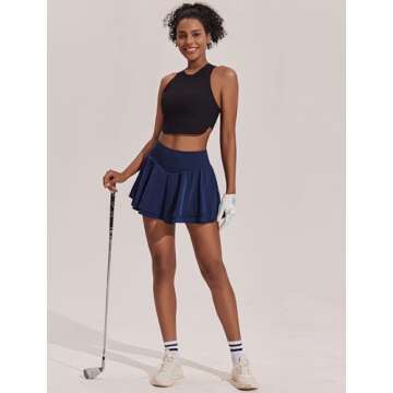 Stylish High Waisted Tennis Skirt with Pockets