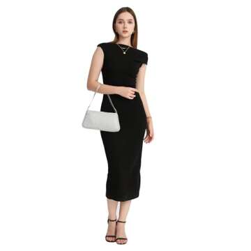 YUWITA Sparkly Evening Purse for Women Prom Dressy Night Out Small Shoulder Bag (Rhinestone Silver)