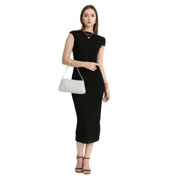 YUWITA Sparkly Evening Purse for Women Prom Dressy Night Out Small Shoulder Bag (Rhinestone Silver)