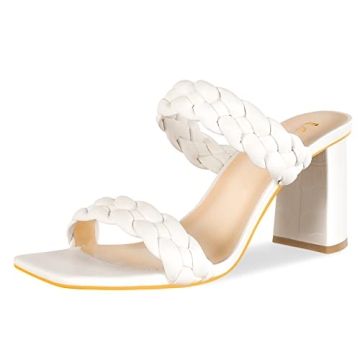 Leevar Stylish Braided Heels - Chic Square Toe Sandals