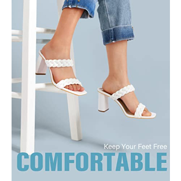 Leevar Stylish Braided Heels - Chic Square Toe Sandals
