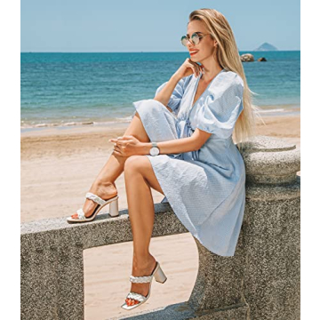 Leevar Stylish Braided Heels - Chic Square Toe Sandals