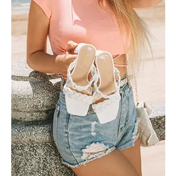 Leevar Stylish Braided Heels - Chic Square Toe Sandals