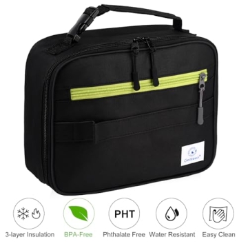 Durable Insulated Lunch Bag for School and Work - 2 Pack