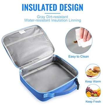 Durable Insulated Lunch Bag for School and Work - 2 Pack