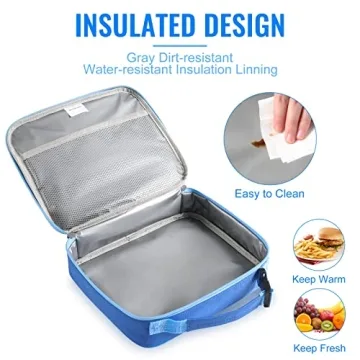 Durable Insulated Lunch Bag for School and Work - 2 Pack