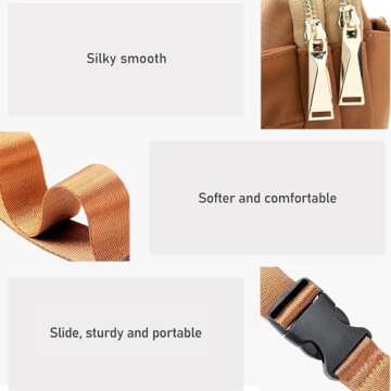 ZORFIN Fanny Packs for Women Men, Belt Bag with 4 Zipper Pockets, Fashion Crossbody Bags, Large Capacity Waist Packs with Adjustable Strap for Workout/Running/Hiking (Brown)